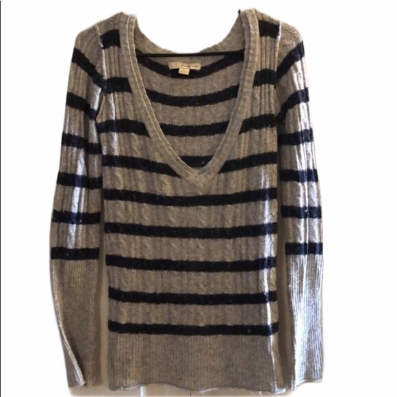 Twenty One Striped Long Sleeve V Neck Sweater Size S - Picture 1 of 5
